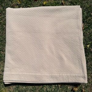 SFERRA Rombo Hand Embroidered Diamond Coverlet Egyptian Cotton Sand Italy READ